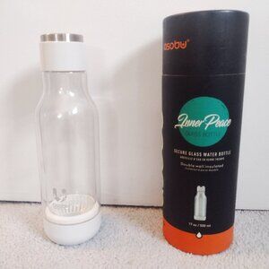 Asobu Inner Peace 17 oz Double Wall Insulated Secure Glass Water Bottle